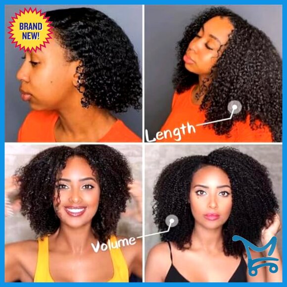 8 Inch Afro Kinky Curly Human Hair Clip In Extensions 8 Pieces 18 Clips main image 6